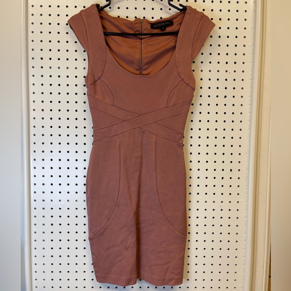 Forever New Pink Ruched Bodycon Mini Dress